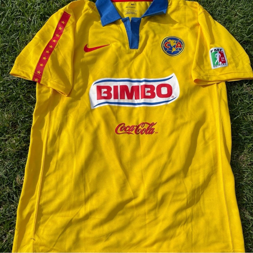 Nike Yellow and Blue Soccer Jersey